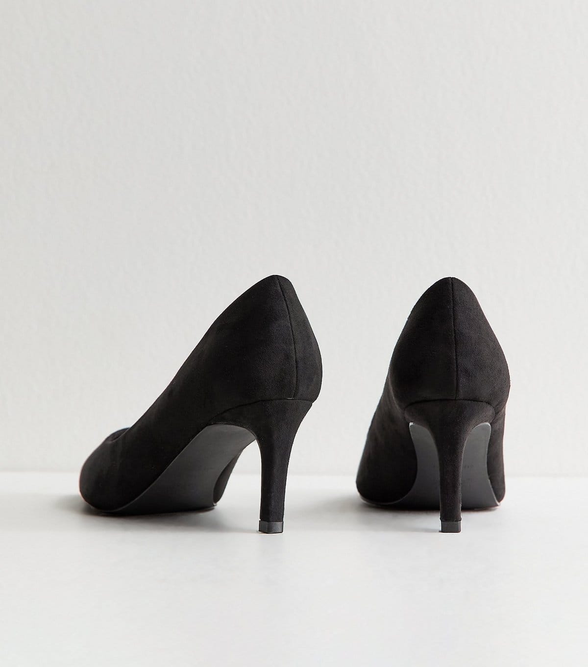New Look Women's Wide Fit Black Faux Suede Court Shoes Vegan New Look - 4