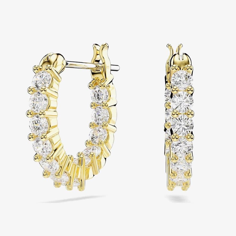 Swarovski Swarovski Women's Matrix Vittore Gold Tone Plated White Zirconia Hoop Earrings 5733398