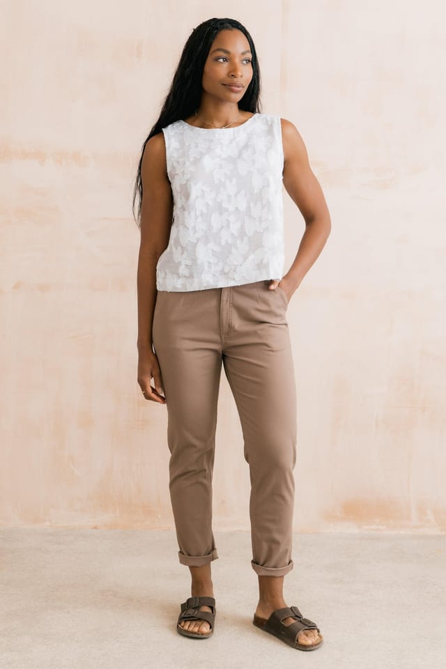 Lily & Me Lily & Me Women's Breaker Stretch Twill Trousers in Brown - 2