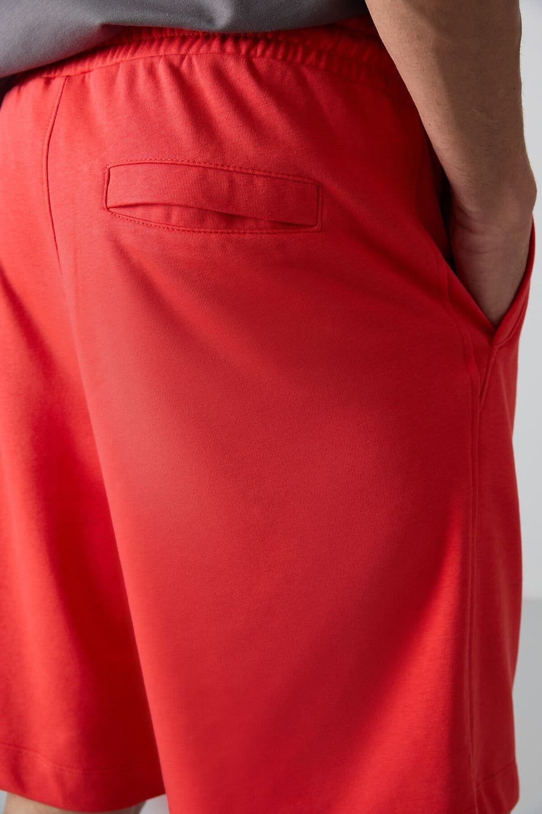 Tommy Life Tommy Life Men's Knit Sweat Shorts in Red - 4