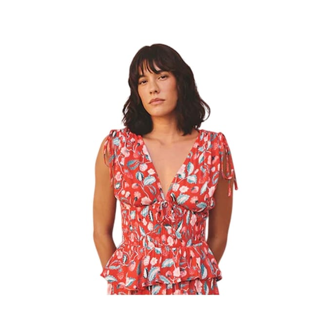 Cath Kidston Cath Kidston Women's Strawberry Shirred Midi Dress in Red - 2