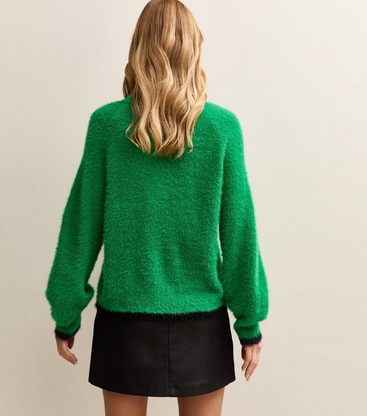 Sunshine Soul Women's Mid Green Fluffy Satin Bow Cardigan Sunshine Soul New Look - 4