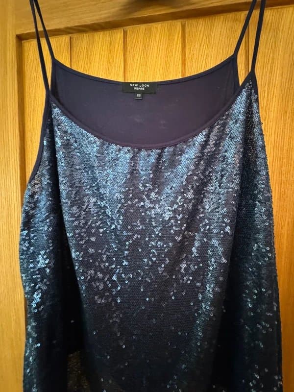 New Look New Look Blue sequin vest top