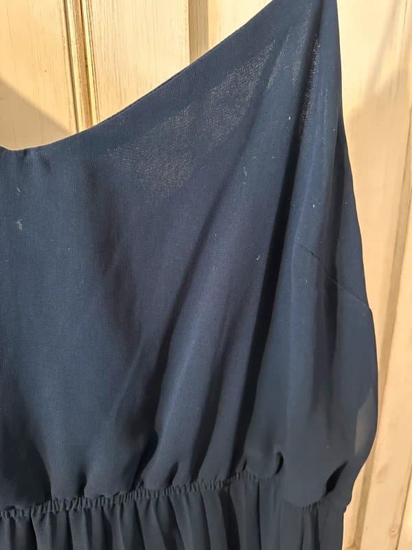 ASOS Design Navy Chiffon Pleated Dress UK26