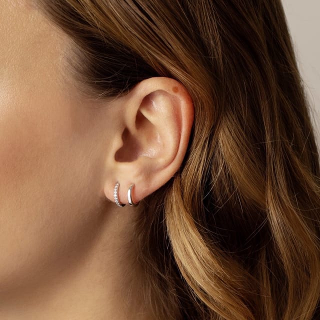 Gold Trip Gold Trip Women's Double Hoop Illusion Earrings in Silver - 2