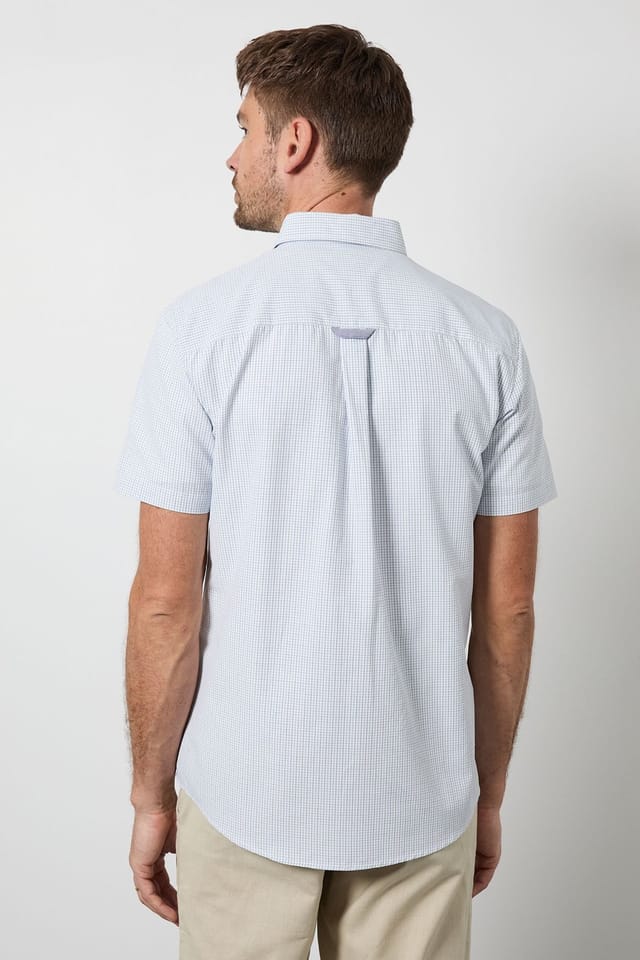Maine Maine Men's White Heritage Check Short Sleeve - 3