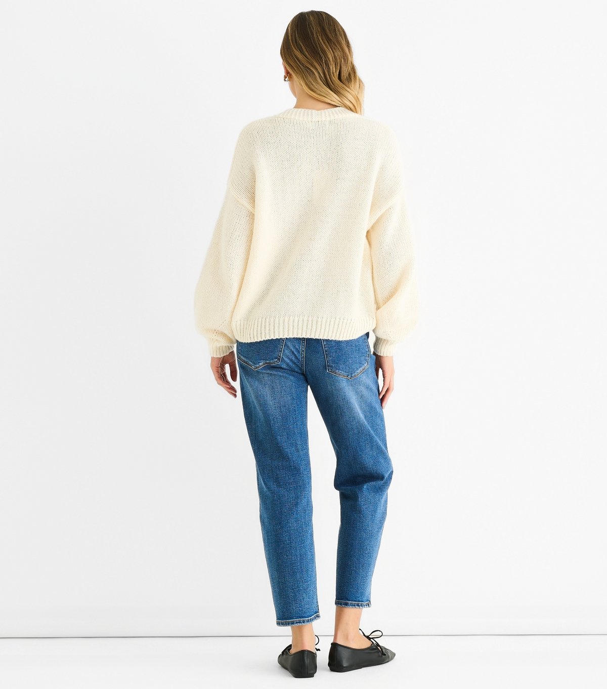 Gini London Women's Cream Contrast Teddy Crochet Cardigan Gini London New Look - 4