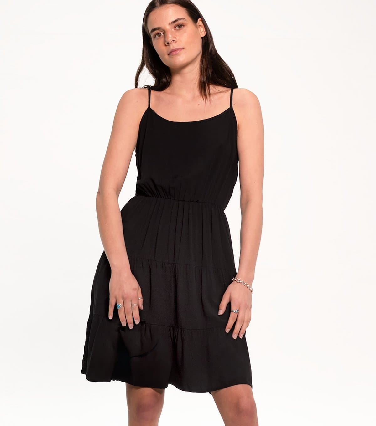 Sunshine Soul Women's Black Tiered Cami Midi Summer Dress Sunshine Soul New Look