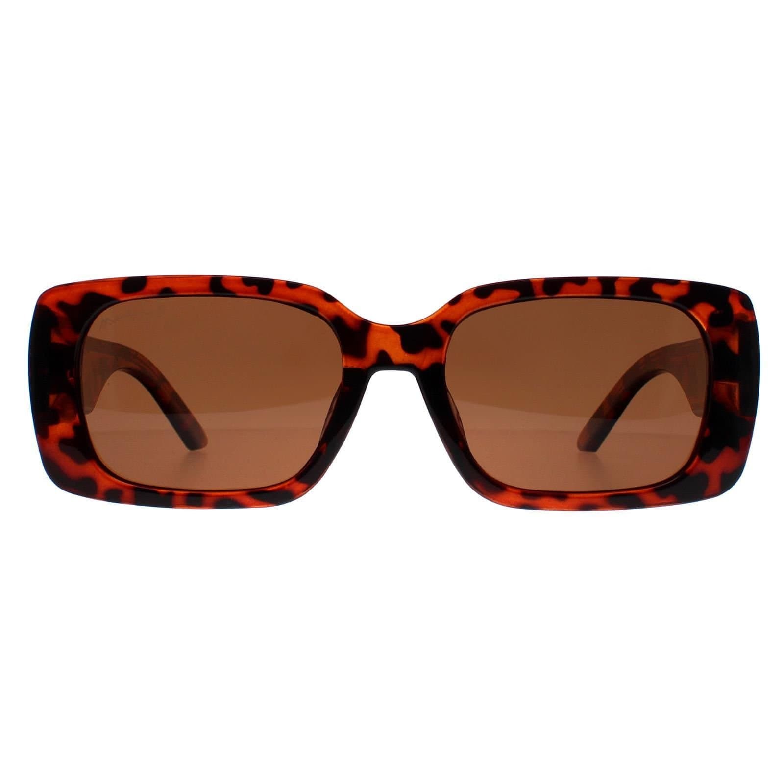 montana montana Women's Rectangle Shiny Turtle Brown Polarized MP76