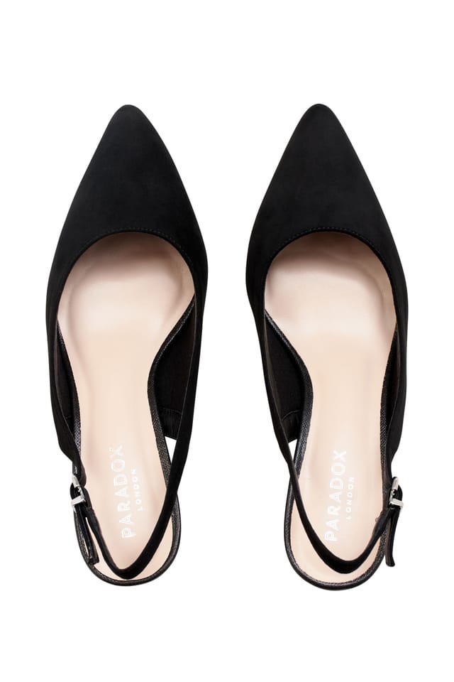Paradox London Paradox London Women's 'Isadora' Block Heel Slingback Court Shoes in Black - 3