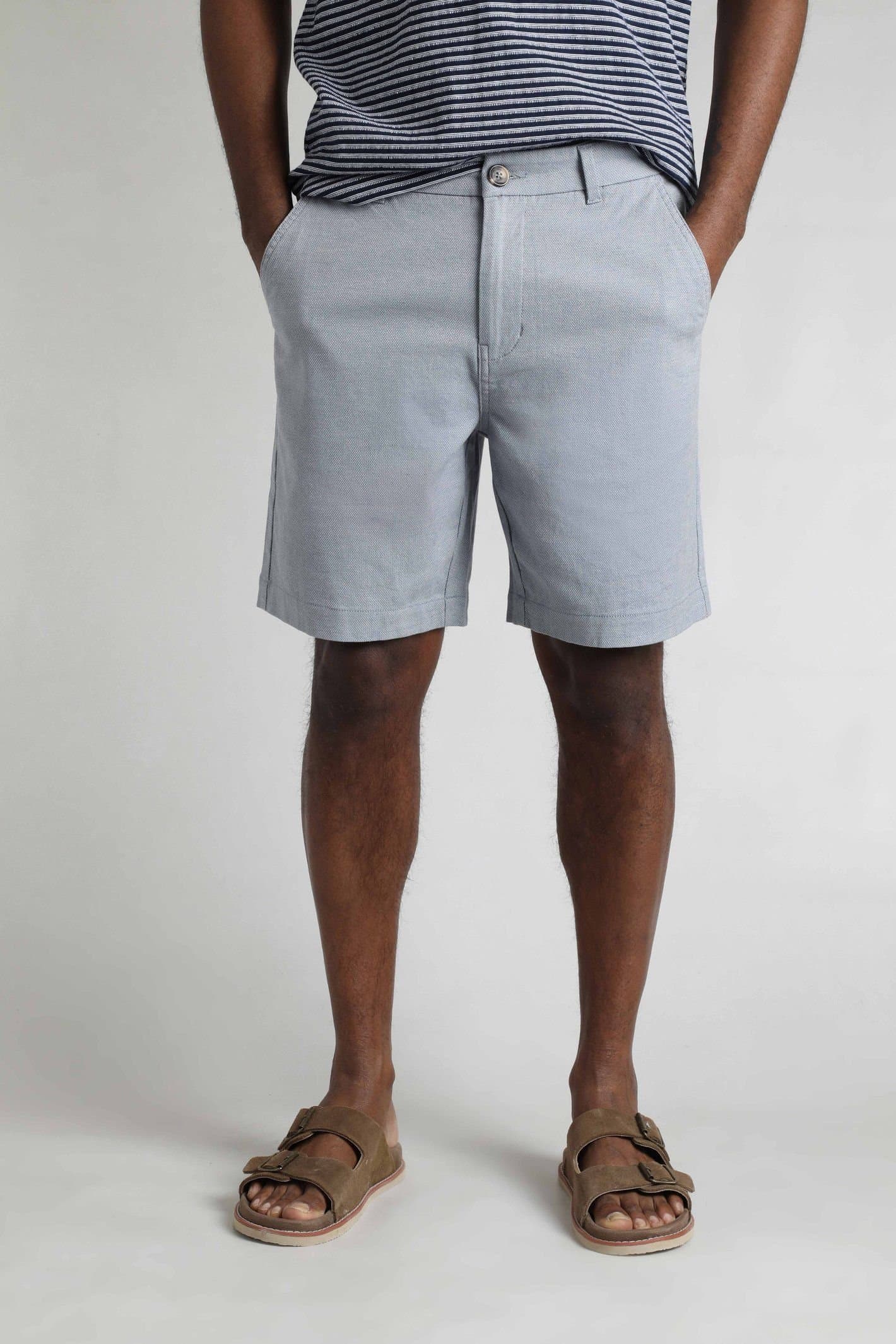 Weird Fish Weird Fish Men's Charleston Textured Chino Shorts in Light Blue