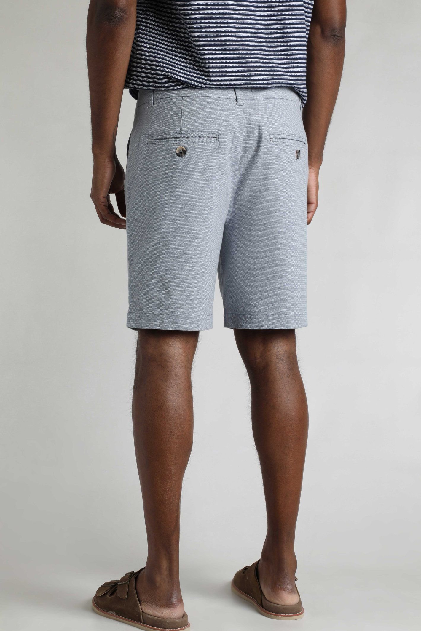 Weird Fish Weird Fish Men's Charleston Textured Chino Shorts in Light Blue - 3