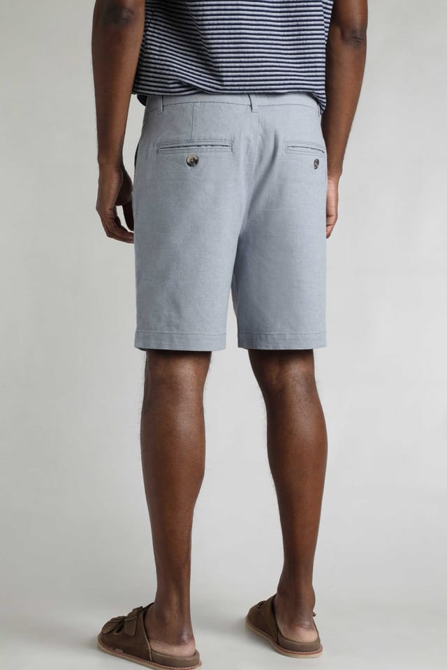 Weird Fish Weird Fish Men's Charleston Textured Chino Shorts in Light Blue - 3