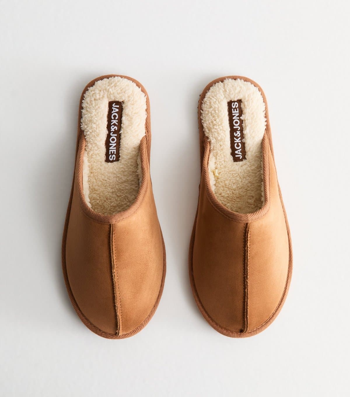 jack & jones Men's Tan Faux Suede Slippers Jack & Jones New Look
