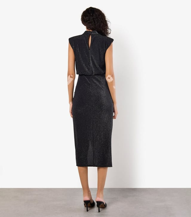 Apricot Women's Sparkly High Neck Sleeveless Midi Dress Apricot New Look - 3