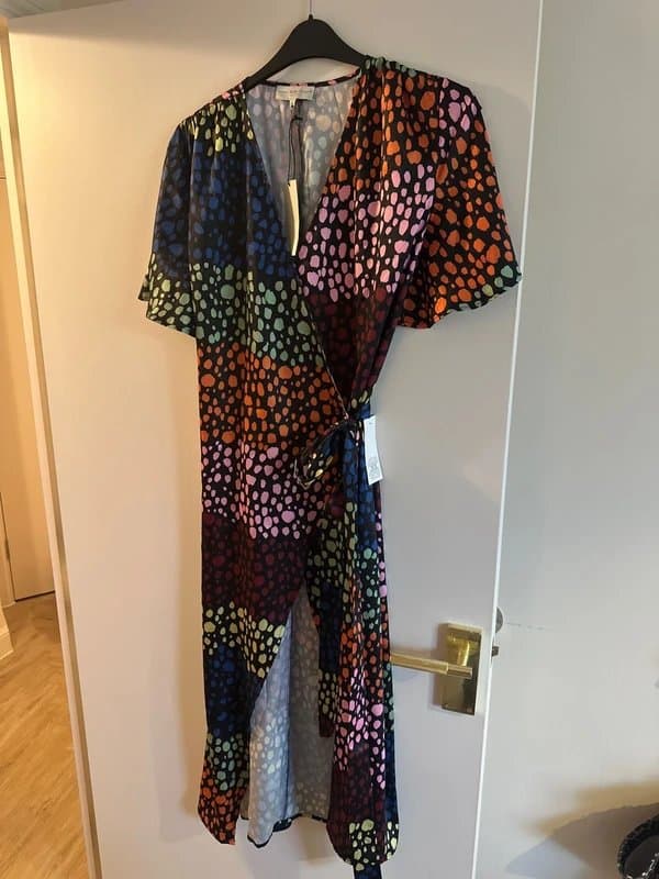 Never Fully Dressed Never Fully Dressed rainbow animal print wrap dress size 14 BNWT
