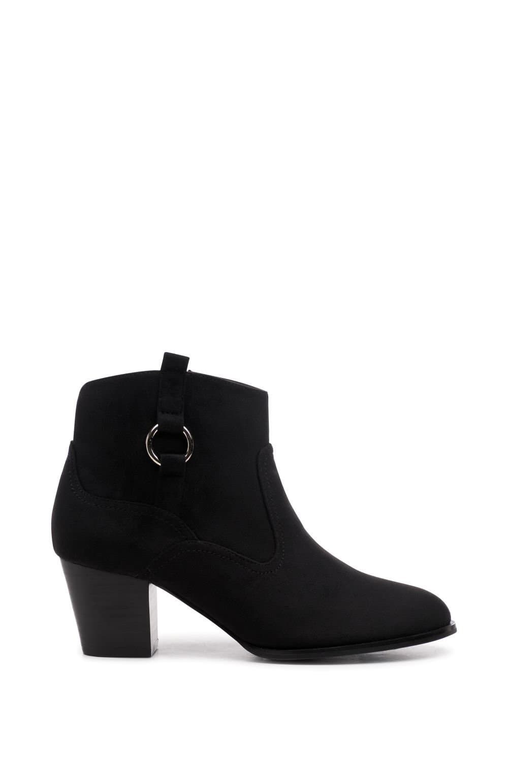 Paradox London Paradox London Women's 'Bexley' Micro Suede Mid Block Heel Ankle Boot in Black