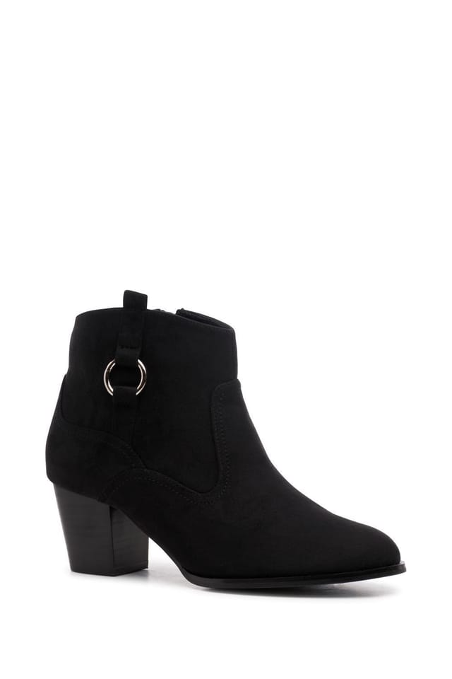 Paradox London Paradox London Women's 'Bexley' Micro Suede Mid Block Heel Ankle Boot in Black - 2