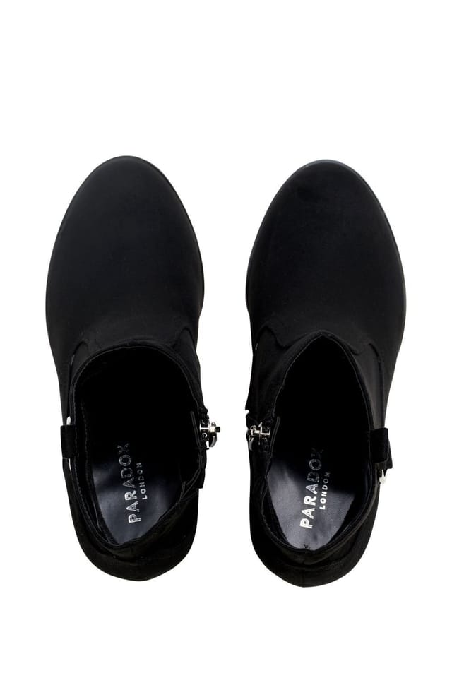 Paradox London Paradox London Women's 'Bexley' Micro Suede Mid Block Heel Ankle Boot in Black - 3