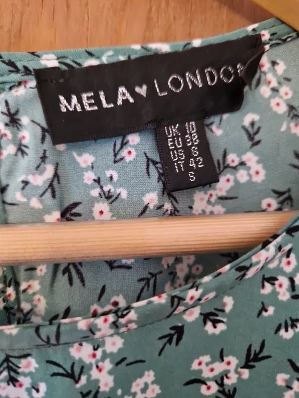 Mela London Mela Green daisy midi dress size 10