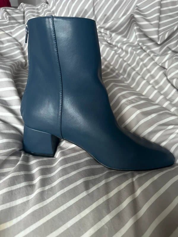 ASOS Ladies Navy faux Leather Boots in size 5.5 to 6