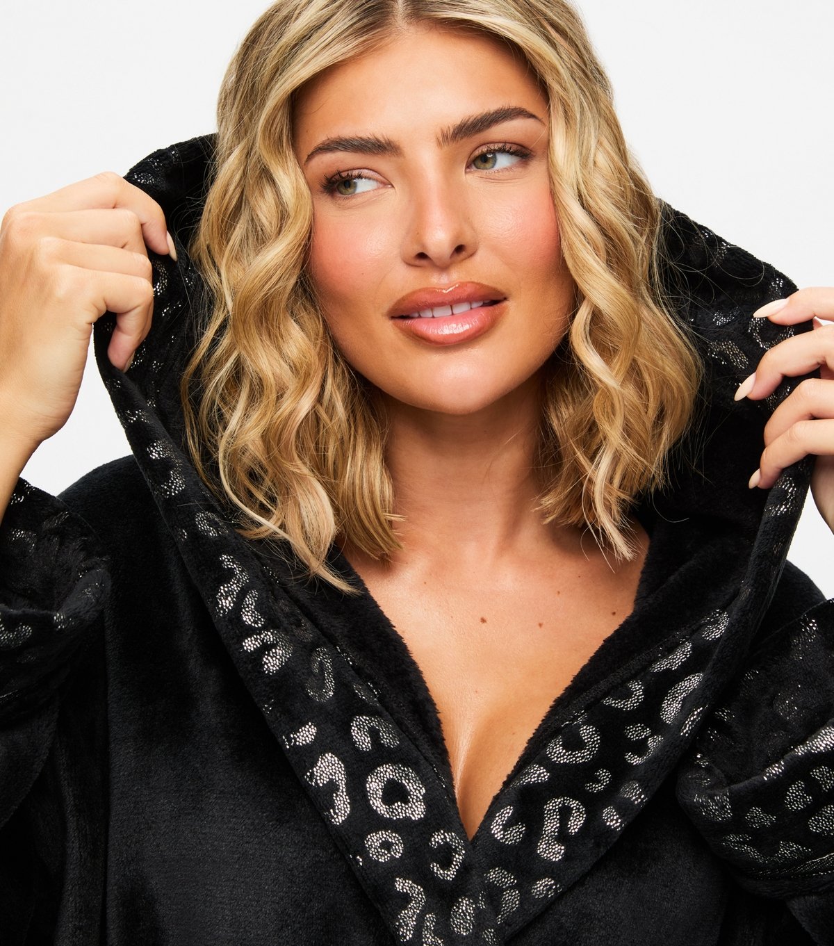 Ann Summers Women's Black Sparkly Fluffy Robe Ann Summers New Look - 2
