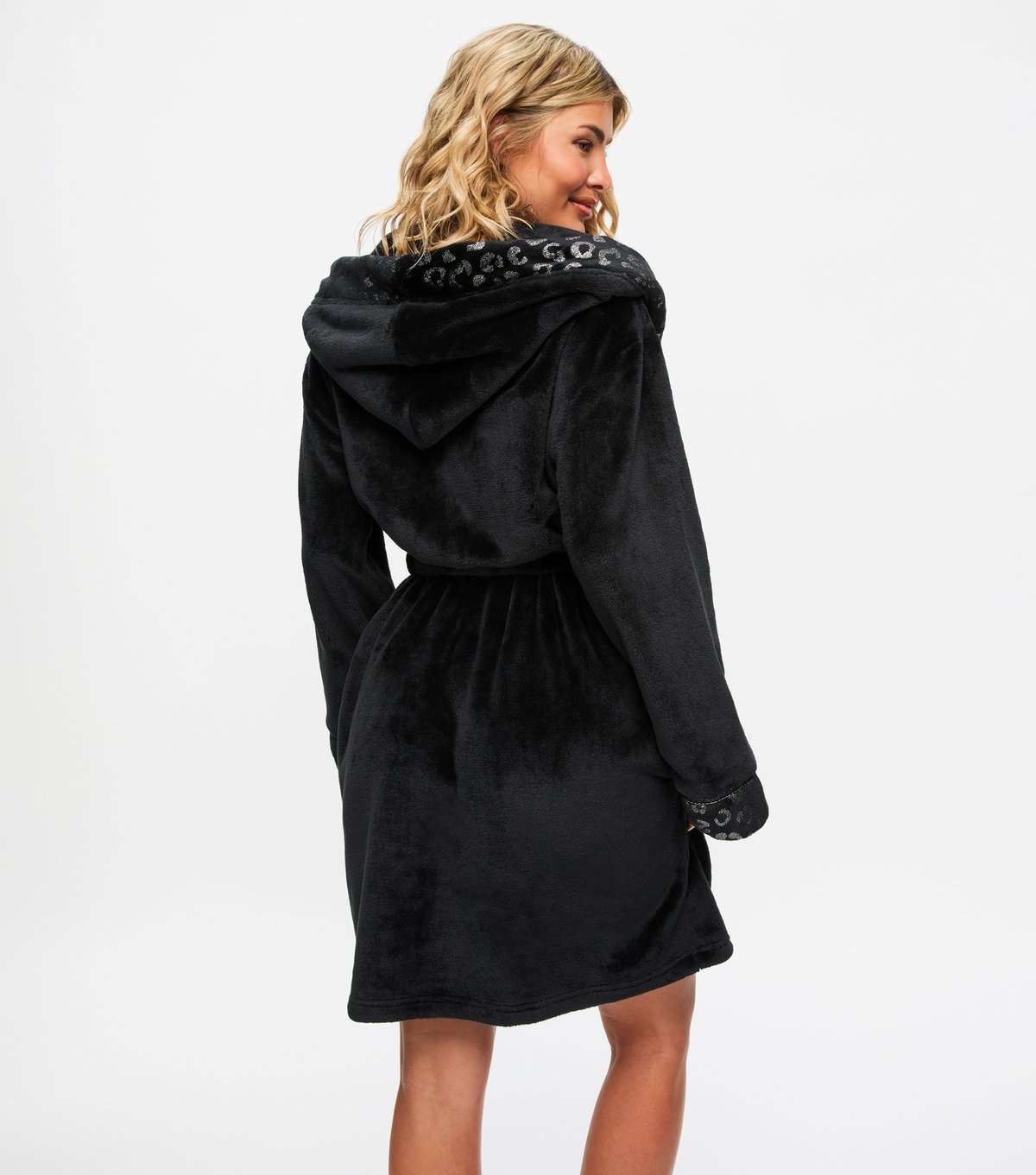 Ann Summers Women's Black Sparkly Fluffy Robe Ann Summers New Look - 3