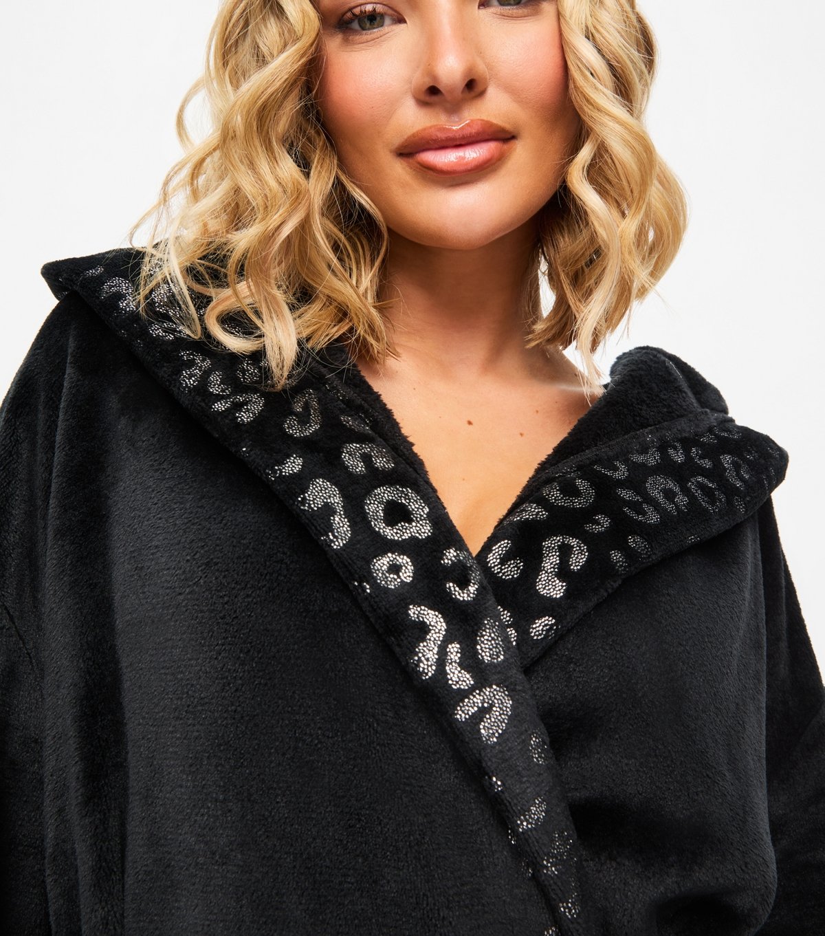 Ann Summers Women's Black Sparkly Fluffy Robe Ann Summers New Look - 4