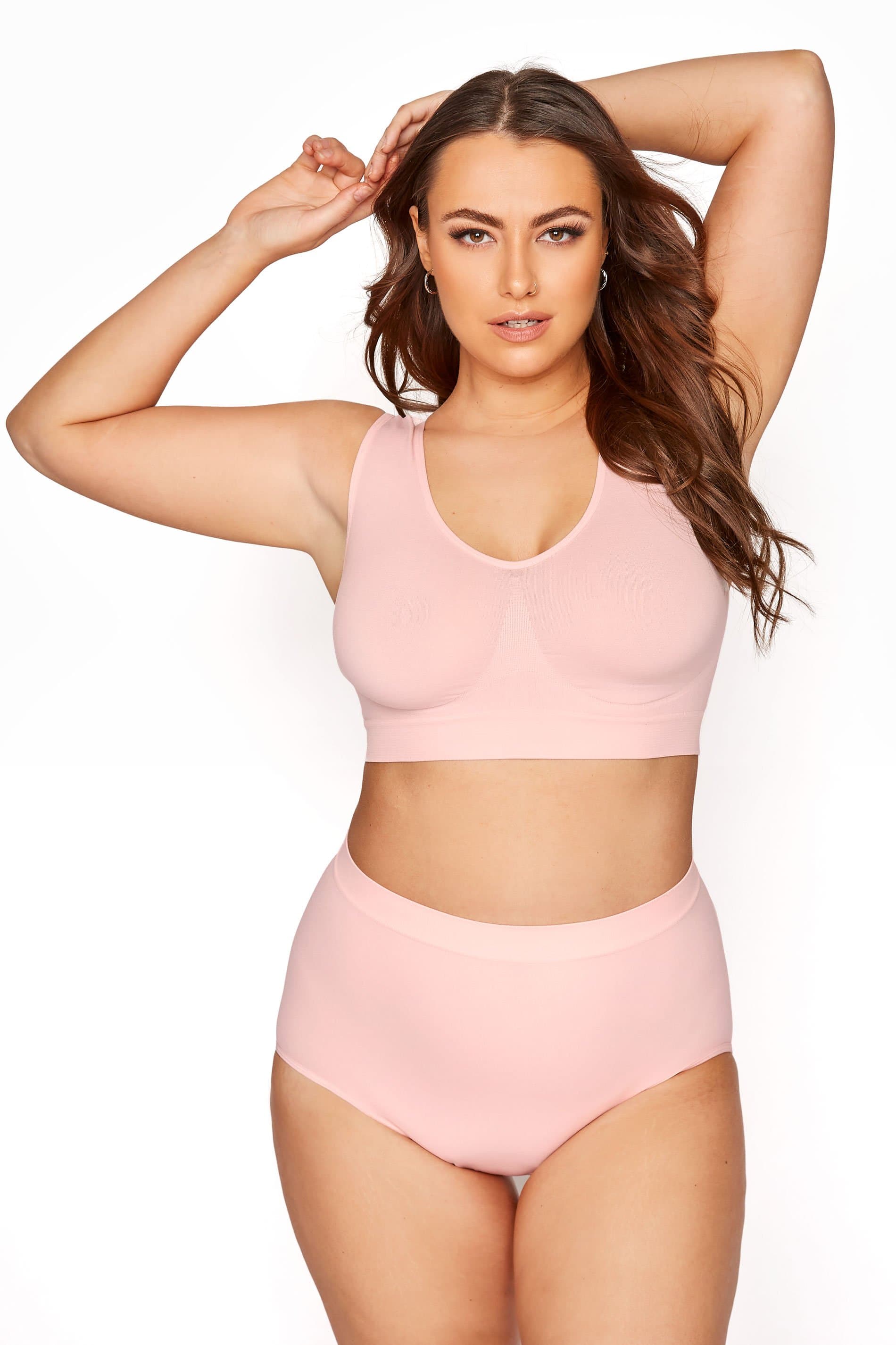 Yours Pink Seamless Light Control High Waisted Full Briefs