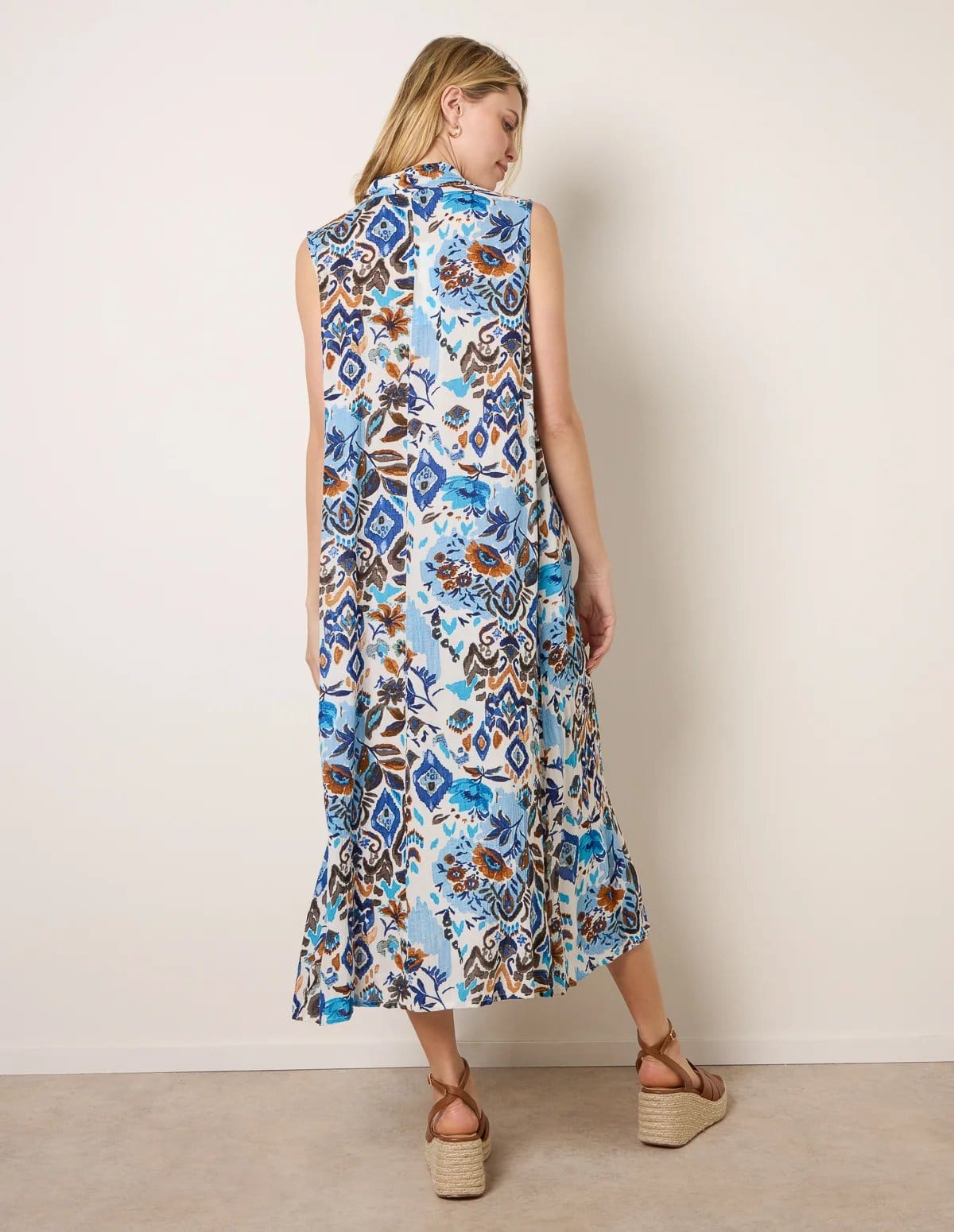 Blue Vanilla V Neck Loose Fit Maxi Dress - 4