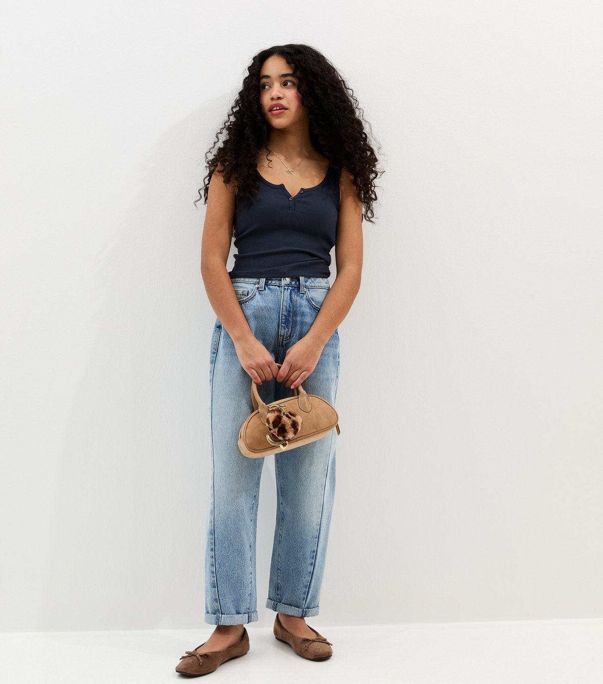 New Look Girls' Navy Button Placket Vest Top New Look - 3