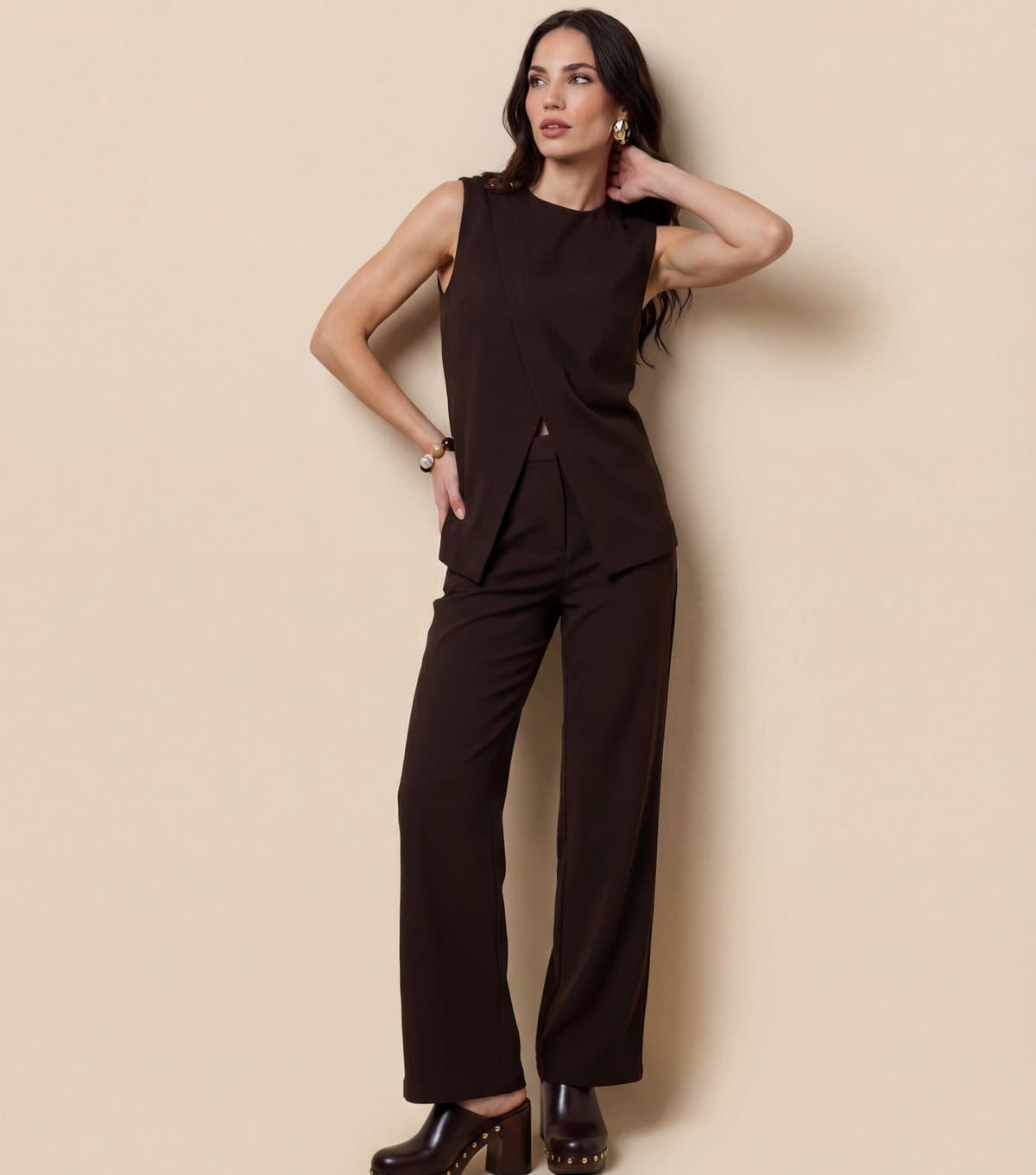 Urban Bliss Urban Bliss Rust Wide Leg Trousers
