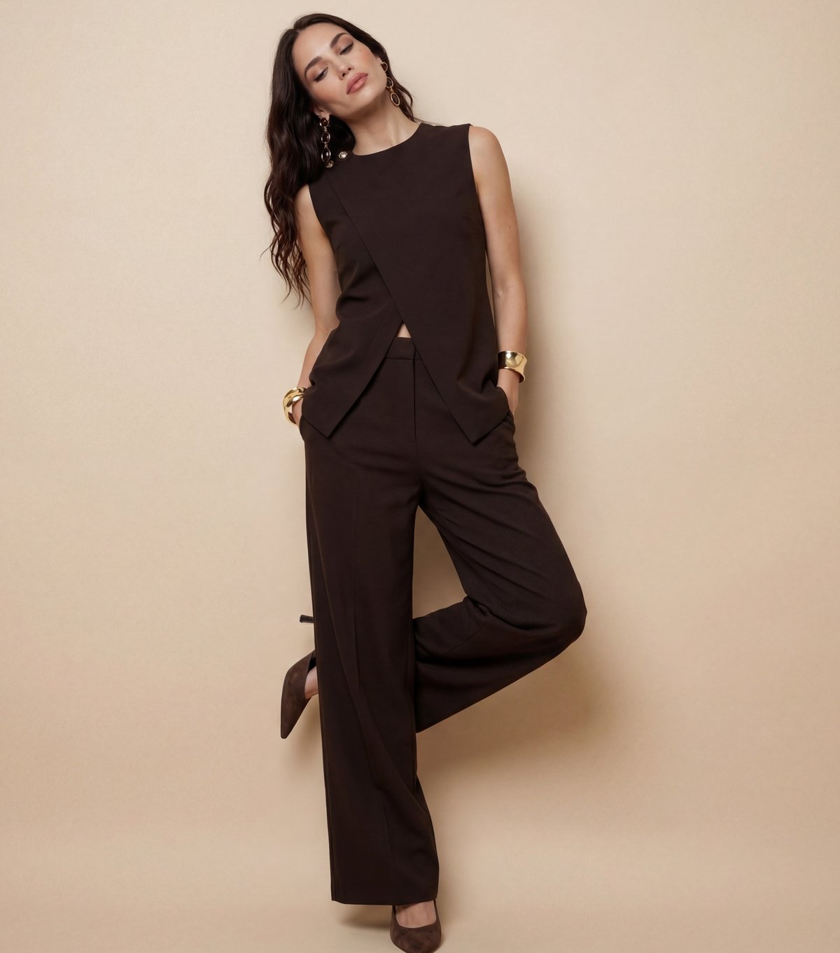 Urban Bliss Women's Brown Wide Leg Trousers Urban Bliss New Look - 3