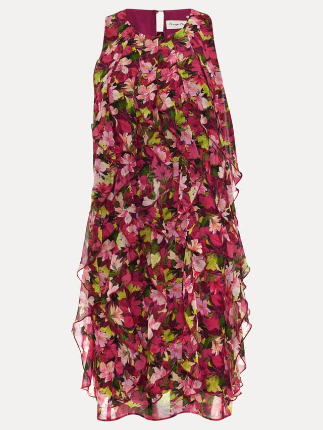 Phase Eight Phase Eight Women's Cleo Ruffle Printed Dress in Fuchsia - 2