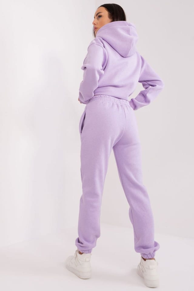 Love Lace Love Lace Women's Cotton Casual Hoodie & Jogger Set Style 206670 in Violet - 3