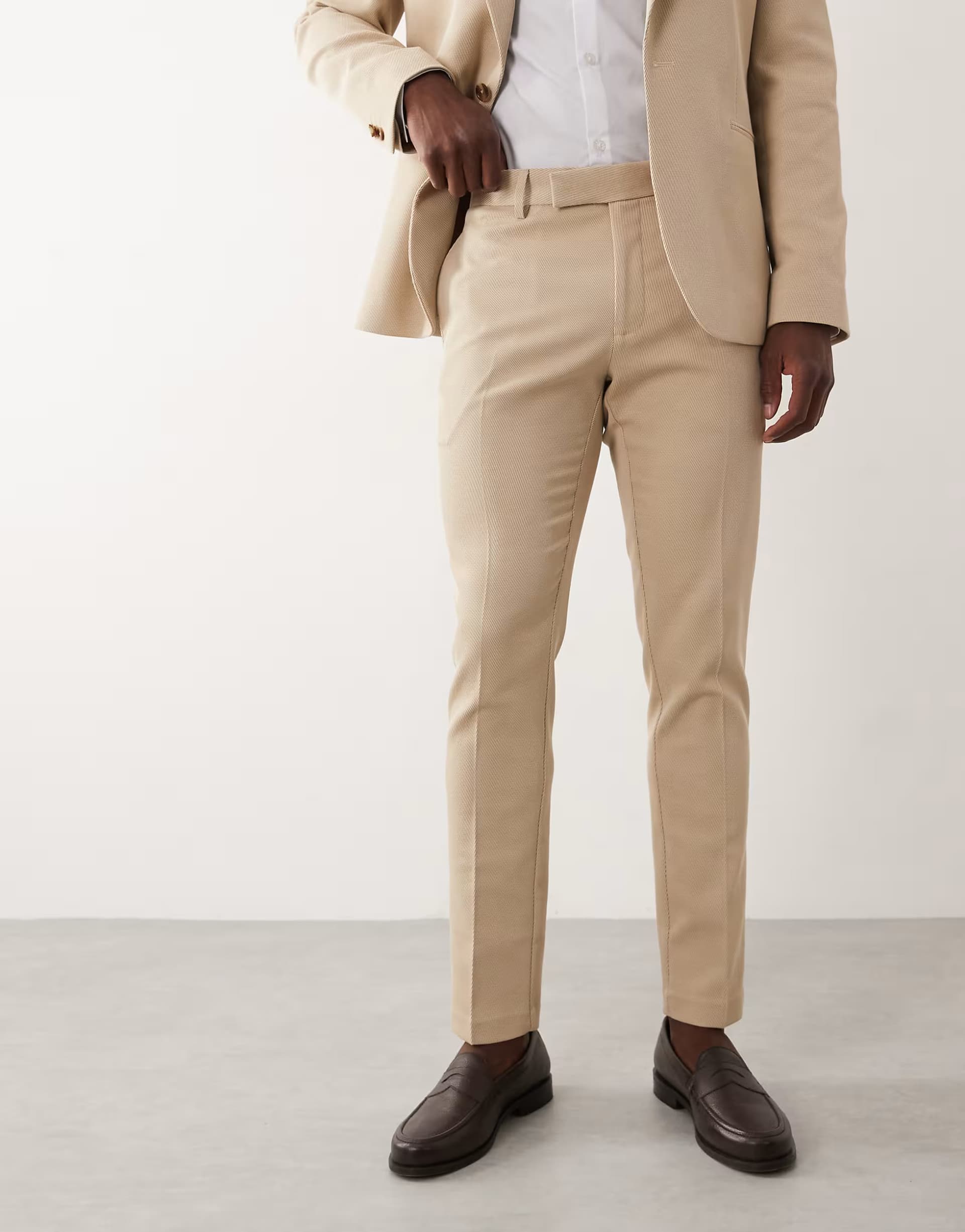 ASOS ASOS DESIGN skinny suit trouser in stone