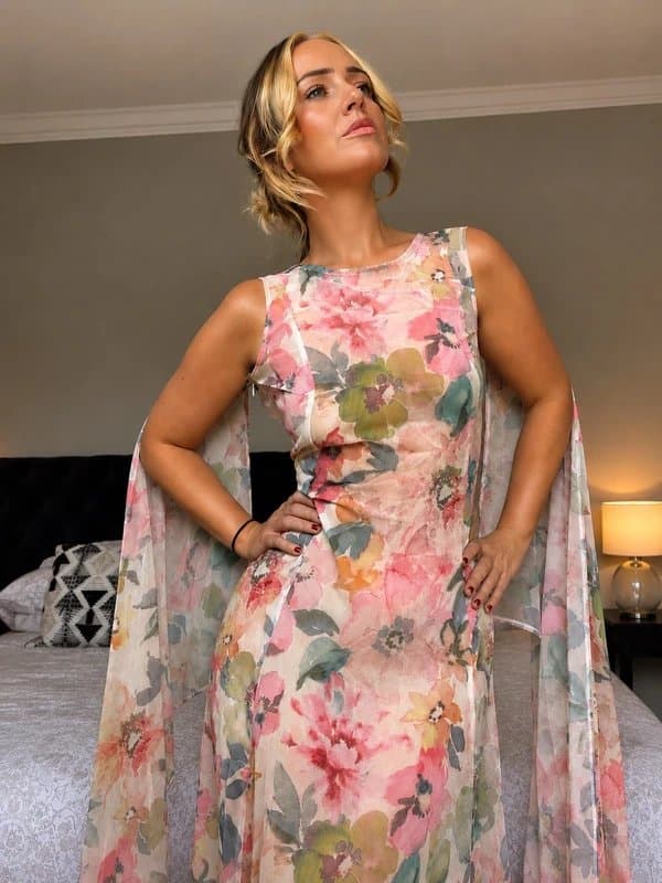 ASOS ASOS Floral Sheer Cape Dress – Brand New – Occasion