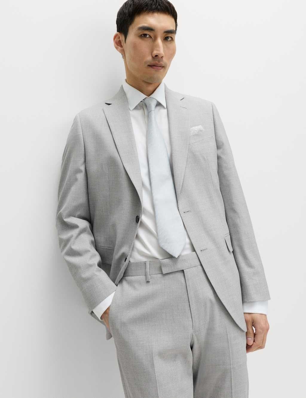 Marks & Spencer M&S Tailored Fit Stretch Suit Jacket Light Grey