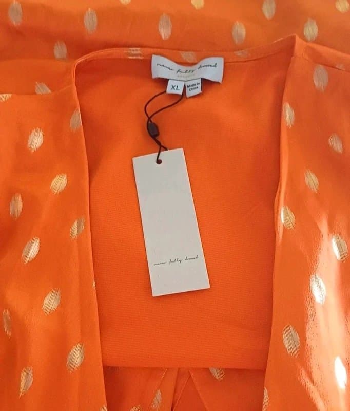 Never Fully Dressed Never Fully Dressed Vienna Orange Gold Fleck Midi Wrap Dress RRP £89 - size XL/18