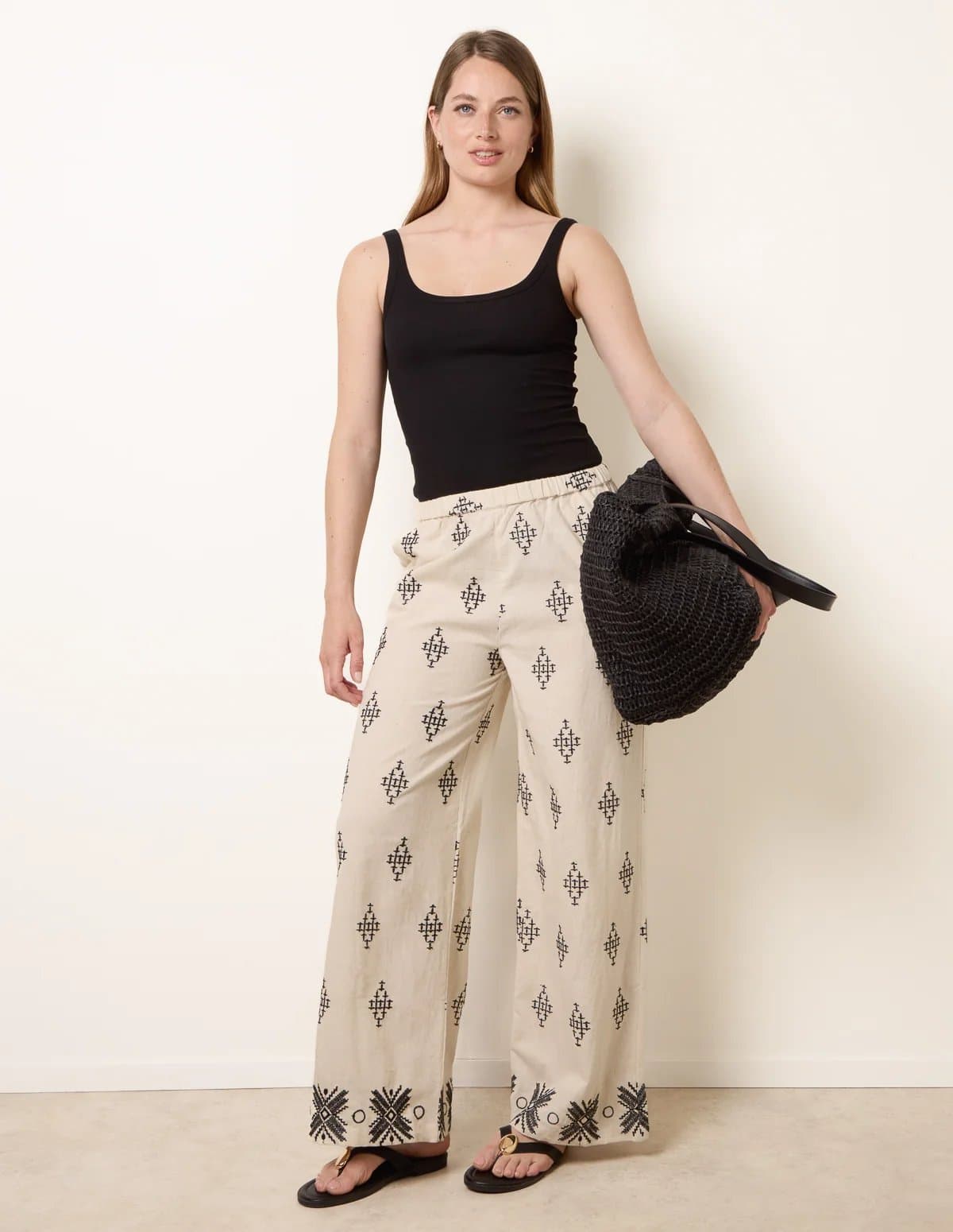 Blue Vanilla Embroidered Trousers