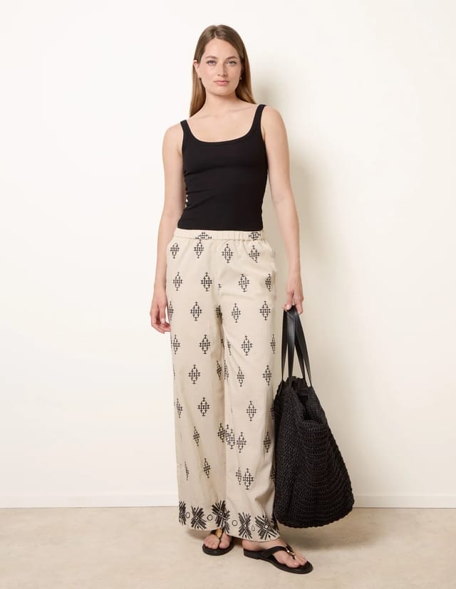 Blue Vanilla Embroidered Trousers - 2