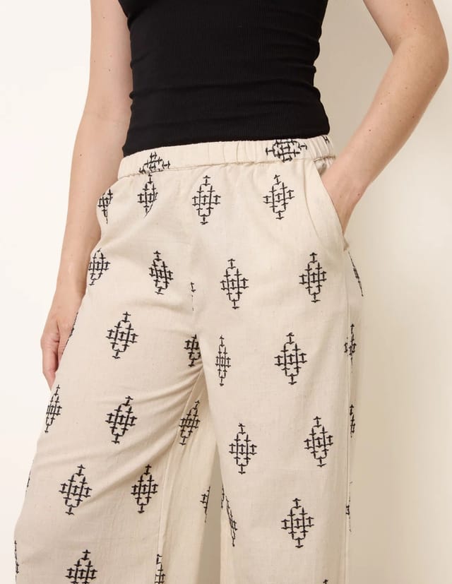Blue Vanilla Embroidered Trousers - 3