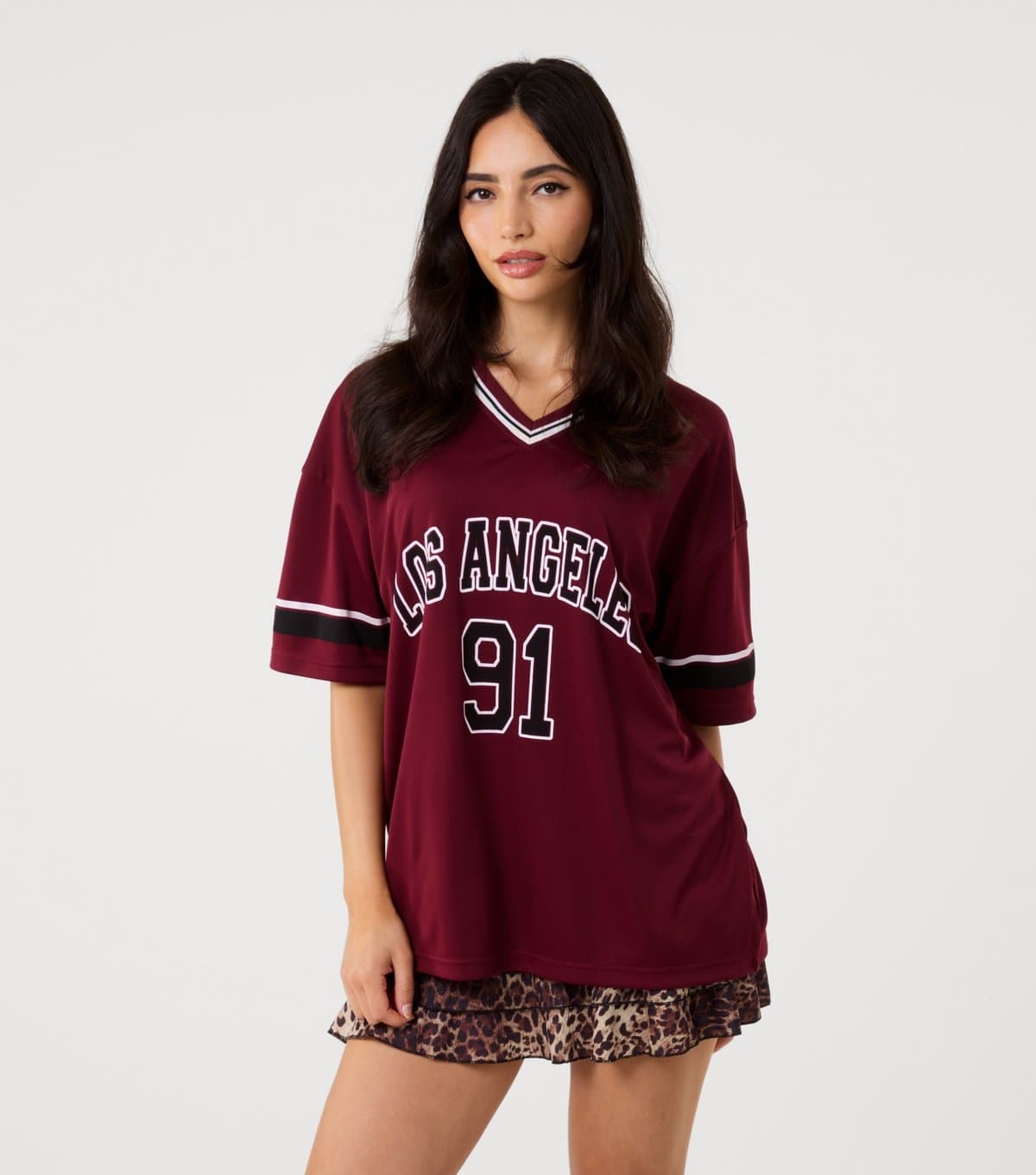 Pink Vanilla Women's Burgundy Sports Jersey Pink Vanilla New Look