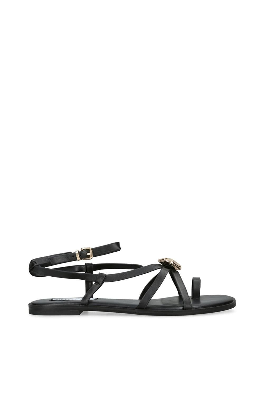 Steve Madden STEVE MADDEN Women's 'Napa Valley Black' Leather Sandals in Black