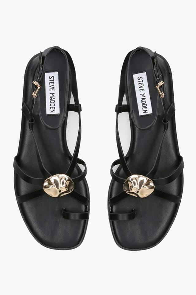 Steve Madden STEVE MADDEN Women's 'Napa Valley Black' Leather Sandals in Black - 2
