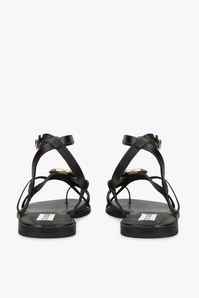 Steve Madden STEVE MADDEN Women's 'Napa Valley Black' Leather Sandals in Black - 3