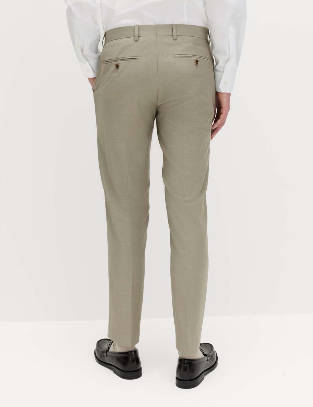 Marks & Spencer M&S Slim Fit Stretch Ultimate Suit Trousers Pale Green - 3