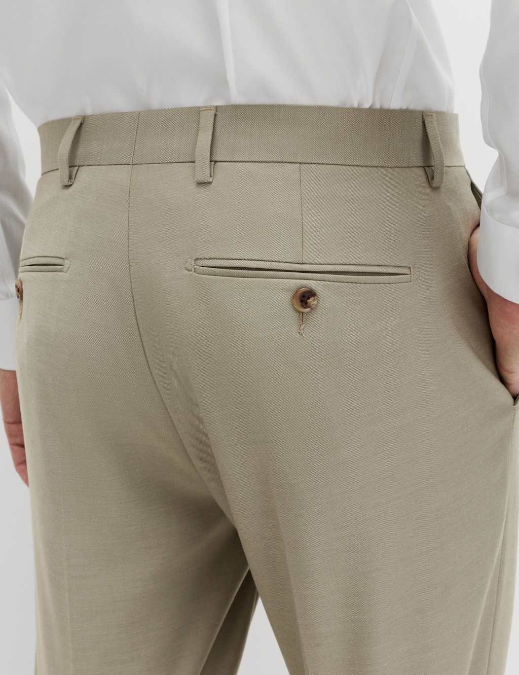 Marks & Spencer M&S Slim Fit Stretch Ultimate Suit Trousers Pale Green - 4