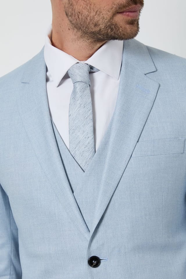 Burton Burton Men's Light Blue Tweed Look Tie - 2