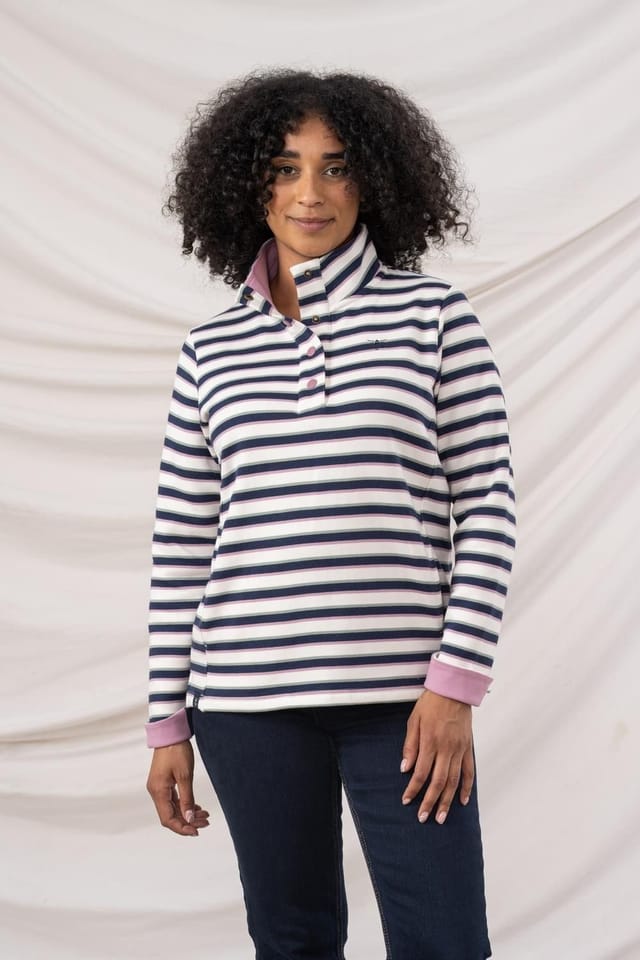 Lighthouse Clothing Lighthouse Clothing Women's Haven Jersey Popper Detail Cotton Top - 2